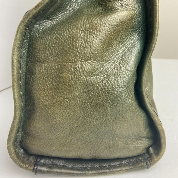 Authentic Chloe  Edith Green Leather Satchel Bag Purse Travel Bag - Picture 5 of 14
